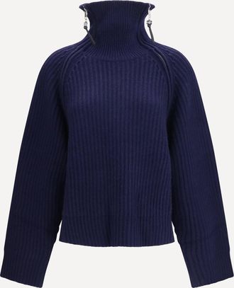 Ganni Wool zip-neck Sweater Female XS