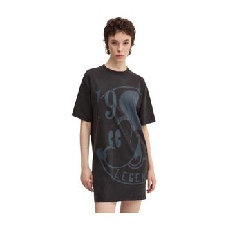 Desigual Kleedjes, Dames, Grijs, S, Katoen, 19-Mickey x Disney Mini Jurk