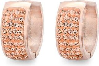 Steeltime Crystal 18k Rose Gold Plated Huggie Hoop Earrings at Nordstrom Rack