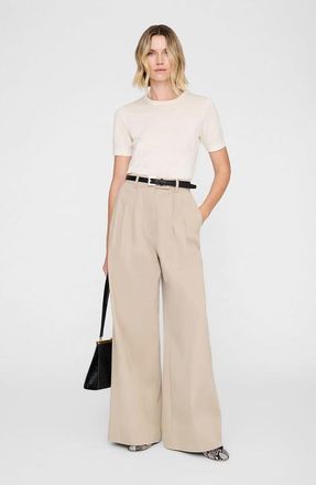 Anine Bing Lou Trouser in Beige at Nordstrom, Size 10