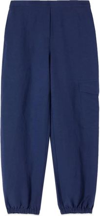 Oltre Cargo broek van linnen/viscose - Dames - Straight fit broeken - Blauw - S - Linnen - Broeken
