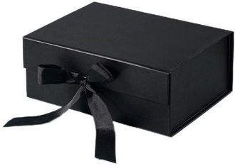 OEM Caja De Regalo Con Lazo, Tapa, Cinta Y Papel Triturado, Caja Magn&eacute;tica Para Bodas, Cumplea&ntilde;os, Navidad, Aniversarios (negra, 27 X 19 X 8 Cm)