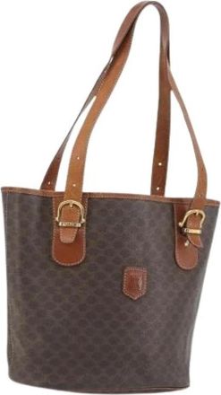 Celine Pre-owned Macadam Canvas Tote - Dames - Vintage Tas - Bruin - ONE Size - Leer - Vintage