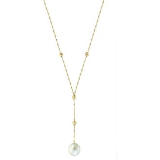 Effy 14K Yellow Gold Frsh Water Pearl Lariat Necklace in 14K Gold at Nordstrom, Size 18