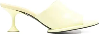 Sergio Rossi Schoenen, Dames, Geel, 36 EU, Leer, Sandaaltjes met zandlopervoet