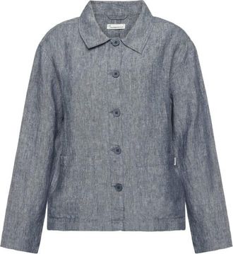 Knowledge Cotton Apparel Regular Linen Overshirt Freizeitjacke für Damen | grau