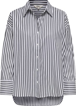 Only Hemdbluse ONLY ONLOREGON SOLO SHIRT NOOS WVN, Damen, Gr. XS, weiss (schwarz stripes:medium hellwei&szlig;), Web, Obermaterial: 58% Polyester, 42% Baumwolle,