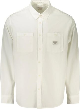 Guess Overhemden, Heren, Wit, XL, Lange Mouwen Shirt