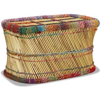 vidaXL Tavolino da Salotto in Bamb&ugrave; con Dettagli Chindi Multicolore - Vidaxl