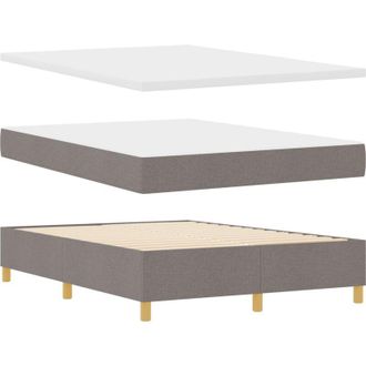 vidaXL Cama Tipo Box Spring Con Colch&oacute;n Taup&eacute; 140 X 200 Cm Tela Vidaxl