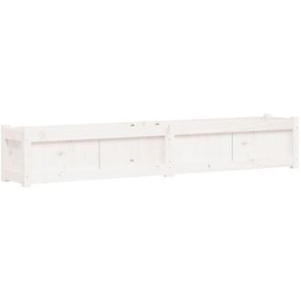 vidaXL Jardinera De Madera Maciza De Pino Blanca 180x31x31 Cm Vidaxl