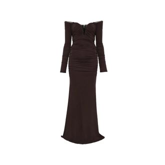 Elisabetta Franchi Off-the-shoulder Gathered Maxi Dress