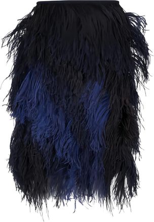 Akris Midi-rok met veren-applicatie - Blauw