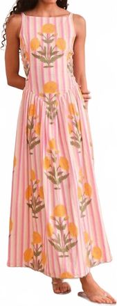 Saylor Womens Kearney Floral Print Midi Dress In Pink Stripe