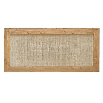 NATYAL Cabecero de rafia natural y madera maciza en tono roble 160x74cm