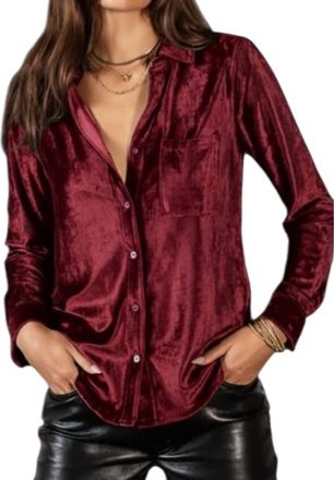 Dylan Velvet Shirt In Red