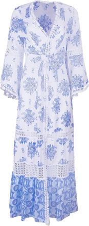 Temptation Positano Centa floral-print lace maxi dress - White