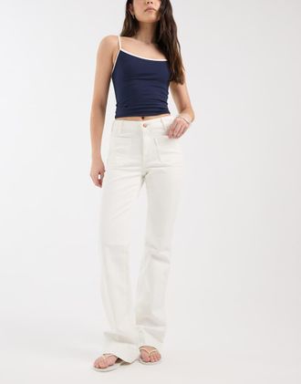 Wrangler Jeans a zampa bianchi-Bianco