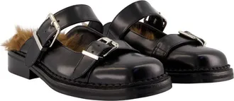Simone Rocha Buckle-Embellished Calf Hair Flat - Black