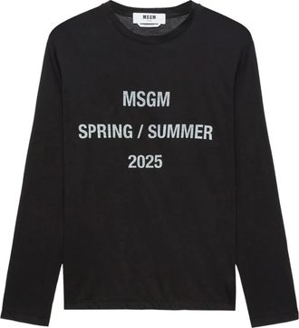 Msgm T-shirt in cotone con stampa - Nero