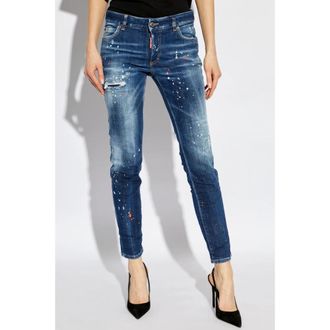 Dsquared2 Jeans Medium Waist Jennifer - Dames - Skinny Jeans - Blauw - 3XS - Katoen - Jeans