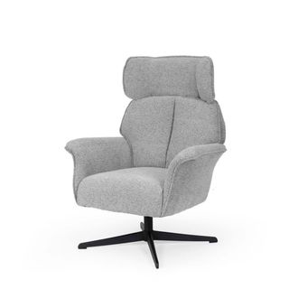 Koketto Home Butaca giratoria con reposabrazos en gris y patas de metal en negro