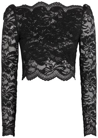 Paco Rabanne Off-the-shoulder Lace Crop top - Black - 40 (UK12 / M)