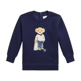 Ralph Lauren Cotton Sweatshirt - male - Ralph Lauren - Kids Sweatshirts - Blue - 3 M - Kids