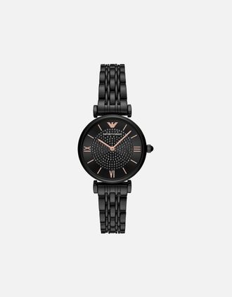 Emporio Armani Womens Emporio Armani AR11245 T-Bar Black Ladies Watch