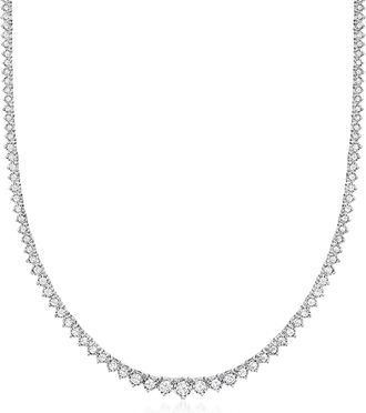 Ross-Simons Graduated Lab-Grown Diamond Tennis Necklace in Sterling Silver