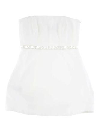 Retrof&ecirc;te Katie pearl-embellished strapless dress - White