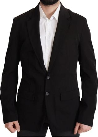 Dolce & Gabbana Klassieke Pasvorm Blazer - Heren - Blazers - Zwart - L - Wol - Jassen