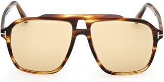 Tom Ford Autari 56mm Navigator Sunglasses in Havana/Other /Brown at Nordstrom Rack