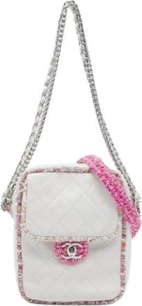Chanel Pre-owned Vintage Quilted Satchel - Dames - Vintage Schoudertas - Wit - ONE Size - Leer - Vintage