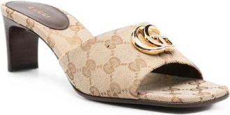 Gucci Slide Sandal met Double G - Dames - Muiltjes - Beige - 41 EU - Schoenen