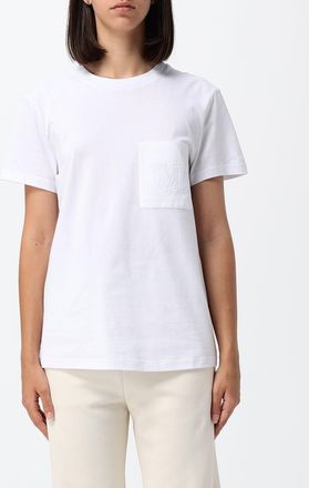 Max Mara T-shirt in cotone con monogramma e tasca a toppa