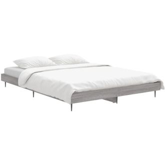 vidaXL Vidaxl - Estructura De Cama Madera De Ingenier&iacute;a Gris Sonoma 135x190 Cm