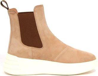 Hogan Rebel Chelsea Enkellaarsjes - Dames - Chelseaboots - Beige - 40 EU - Leer - Schoenen
