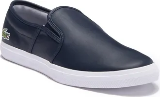 Lacoste Tatalya Leather Slip-On Sneaker in Navy/white at Nordstrom Rack, Size 10.5