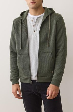 Marine Layer Corbet Quilted Zip-Up Hoodie in Olive at Nordstrom, Size Xx-Large