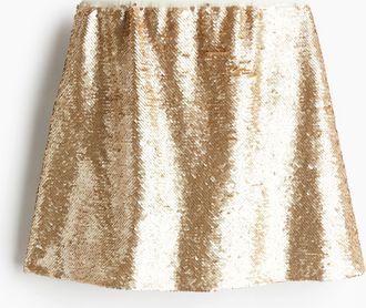 H&M Minijupe mit Pailletten - Yellow