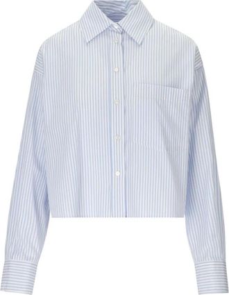 Max Mara Eden Gestreept Shirt - Dames - Overhemden - Blauw - XS - Katoen - Overhemden