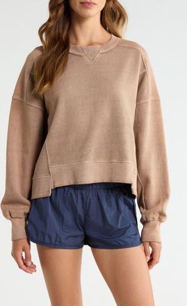 Free People FP Movement Intercept Cotton Blend Sweatshirt in Sandy at Nordstrom, Size X-Large