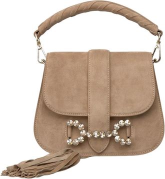 Alma En Pena Schoudertas met stijgbeugeldetail - Dames - Handtassen - Bruin - ONE Size - Leer - Tassen