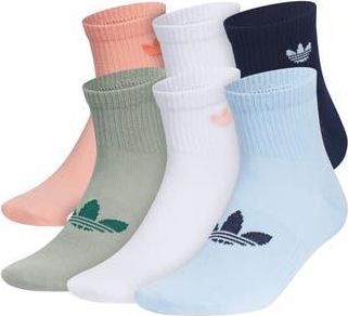 adidas Assorted 6-Pack Superlite Performance Quarter Crew Socks in Light Pink at Nordstrom Rack, Size Large