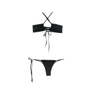 The Attico Bikinis, female, Black, Size: XS Halterneck Crossover Bikini