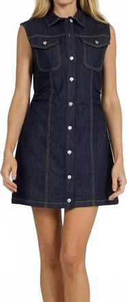 Dear John Denim Saira Mini Dress In Dark Denim