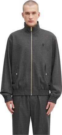 Dr&ocirc;le de Monsieur La Trackjacket Flanelle - Heren - Zomerjassen - Grijs - L - Wol - Jassen