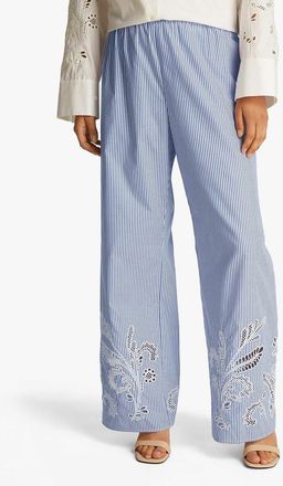 Tommy Hilfiger Broek met wijde pijpen en borduursel