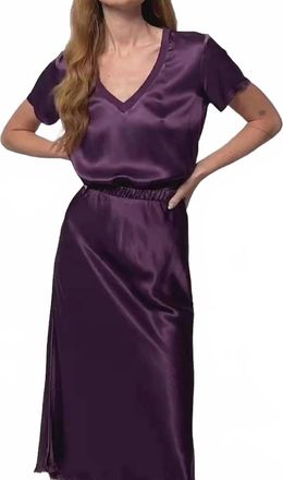 Nation Ltd June V-Neck Tee In Fig Jam